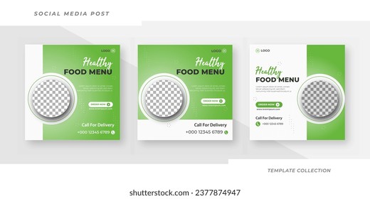 Healthy food menu Social Media Banner