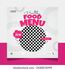 Healthy food menu social media banner template