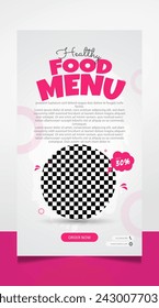 Healthy food menu social media post story banner template