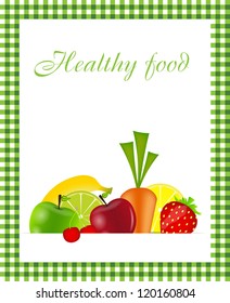 Healthy food menu template vector illustration