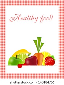 Healthy food menu template vector illustration