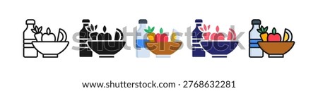Healthy Food Multiple Style Icon Set Collection..