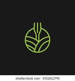 healthy food nature simple flat logo design vector illustration