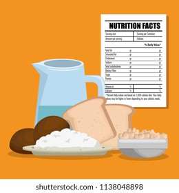 healthy food with nutritional facts