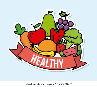 healthy food over blue background vector illustration 