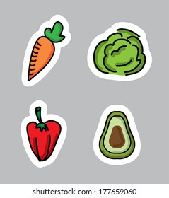 healthy food over gray  background vector illustration