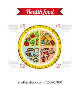 healthy food  over white background vector illustration   