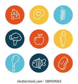 healthy food over white background vector illustration 