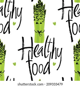 Healthy food pattern with asparagus