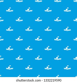 Healthy food pattern vector seamless blue repeat for any use