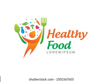 Healthy Food and People logo symbol or icon template