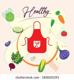 Healthy food poster. Vegetables. Healthy food - Vector