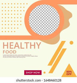 HEALTHY FOOD PROMOTION  DESIGN. INSTAGRAM STORIES TEMPLATE VECTOR