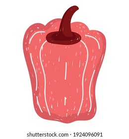 healthy food red pepper icon isolated style vector illustration