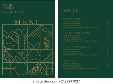 Healthy Food restaurant menu. Vegetarian menu design with vegan meals. Flyer template. Fast Food, Healthy Food, Flyer Design, Simple, Minimalist.