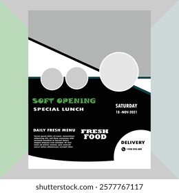 Healthy food restaurant poster template