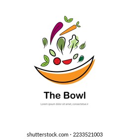 Healthy food salad logo brand design for vegan and helathy restaurant food brand design