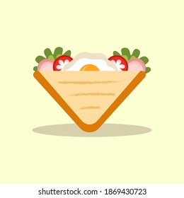 Healthy food sandwich for breakfast, sandwich icon with flat style
