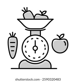 Healthy Food – Scale with Fruits and Vegetables Representing Nutritious Eating
