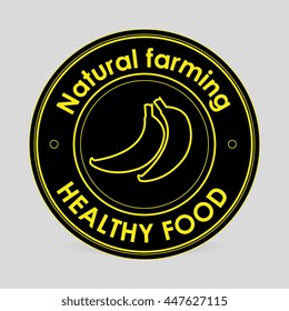 healthy food seal  isolated icon design, vector illustration  graphic 