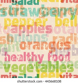 healthy food seamless background, vector illustration