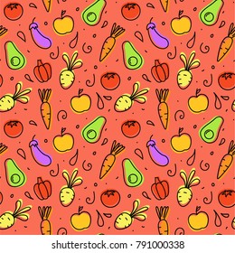 Healthy food seamless vector pattern
