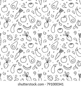 Healthy food seamless vector pattern