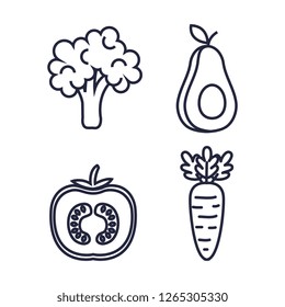 healthy food set icons