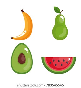healthy food set icons