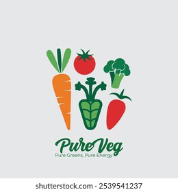 Loja de comida saudável Comida vegetariana ecológica orgânica Logotipo de legumes frescos de fazenda
