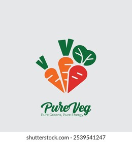 Loja de comida saudável Comida vegetariana ecológica orgânica Logotipo de legumes frescos de fazenda
