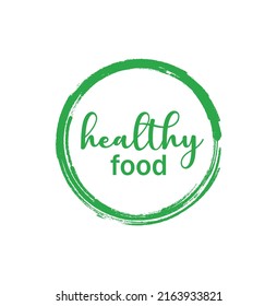 healthy food sign on white background