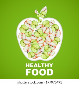 Healthy Food. Slice of Apple. Vector