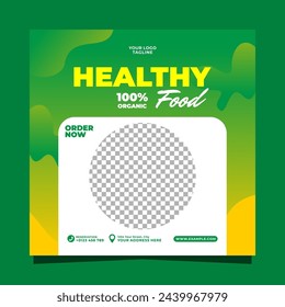 Healthy food social media banner post vector template