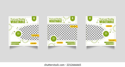 Healthy food social media post banner template