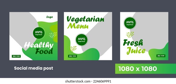 healthy food social media post template