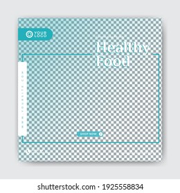 Healthy food square social media promotion design