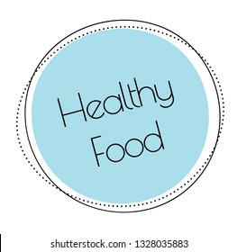 healthy food stamp on white