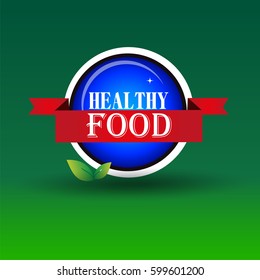 Healthy Food Stamp.Sign.Seal.Logo