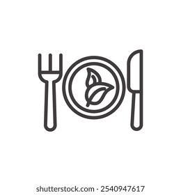 Healthy food stroke icon in black