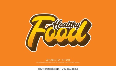 healthy food text effect template editable design for business logo and brand