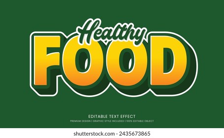 healthy food text effect template editable design for business logo and brand