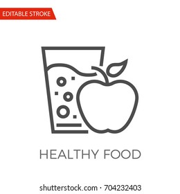Healthy Food Thin Line Vector Icon. Flat Icon Isolated on the White Background. Editable Stroke EPS file. Vector illustration.