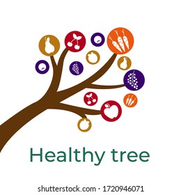 Healthy food tree, sketch for your design