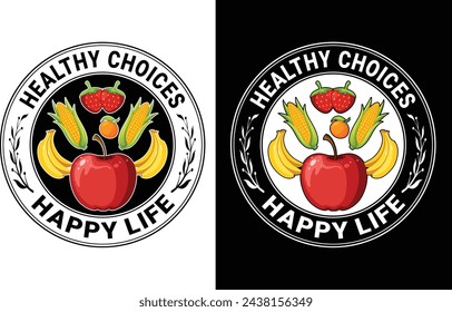 Healthy Food T-shirt designs Vector