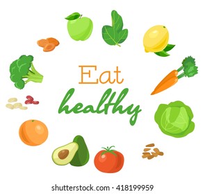 Healthy food. Vector