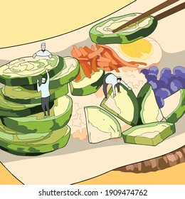 Healthy food vector art illustration