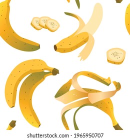 Healthy food vector background illustration with bananas. digital pattern banana. colourful fresh fruit and juice vector background. fresh tasty food vector pattern background.