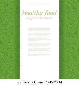 healthy food. vector background for vegetarian menu