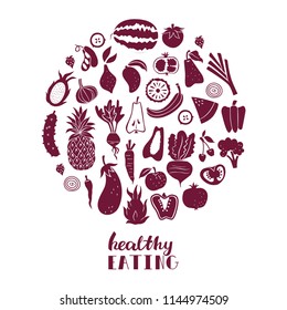 Healthy Food Vector Collection. Vector Illustration Isolated on 